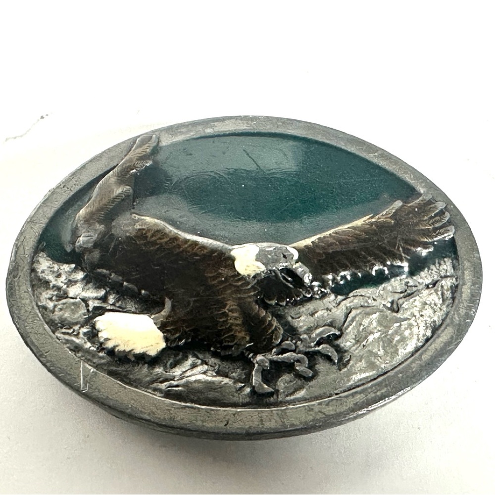 Vintage Tandy Leather Co Belt Buckle Soaring Eagle Design 1875 Made in USA